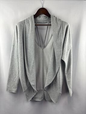 Women’s Zella Medium Light Gray Cardigan w/ Strappy Back